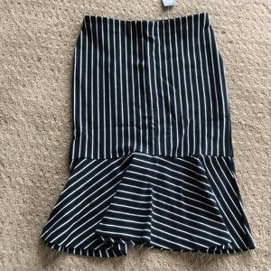 Navy, green, and white midi skirt